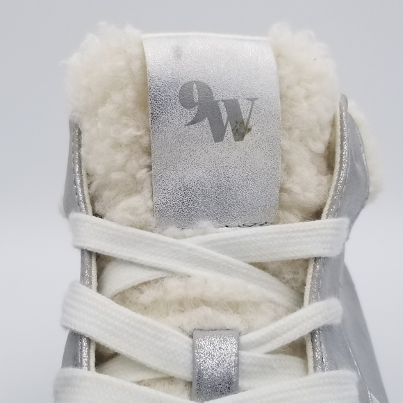 Nine West Stunnah3 High-Top Sneakers, Silver Multi, Faux Fur lined, Women's 11 - Picture 7 of 16